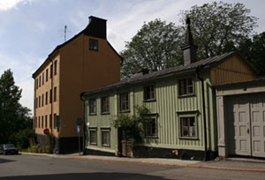 Äldre hus vid slutet av Bastugatan